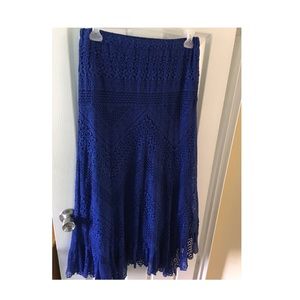 Two long handkerchief hem, fully lined, Lace skirt